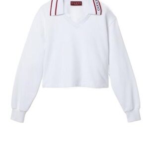 Gucci Women's White Knitted Sweatshirt With Embroidery
